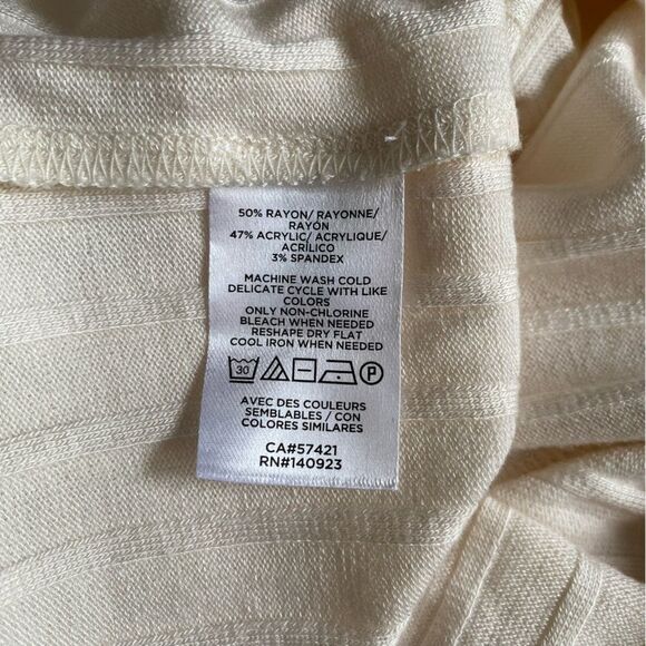 LOU & Grey Women’s Ivory Ribbed Mock Neck Long Sleeve Knit Top Size M - Picture 5 of 5